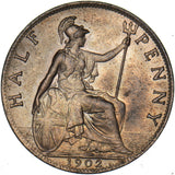 1902 Halfpenny - Edward VII British Bronze Coin - Superb