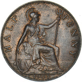 1905 Halfpenny - Edward VII British Bronze Coin - Very Nice