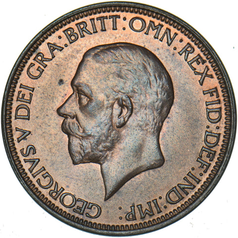 1936 Halfpenny - George V British Bronze Coin - Very Nice