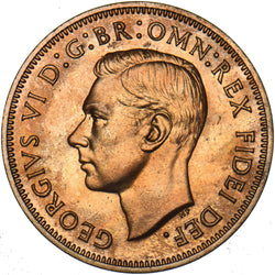 1950 Proof Halfpenny - George VI British Bronze Coin - Superb
