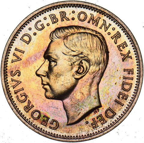 1950 Proof Halfpenny - George VI British Bronze Coin - Superb