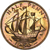 1950 Proof Halfpenny - George VI British Bronze Coin - Superb