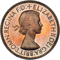 1953 Proof Halfpenny - Elizabeth II British Bronze Coin - Superb