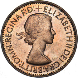 1953 Proof Halfpenny - Elizabeth II British Bronze Coin - Superb