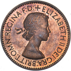 1953 Proof Halfpenny - Elizabeth II British Bronze Coin - Superb