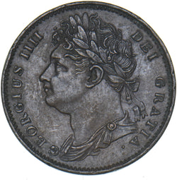 1822 Farthing - George IV British Copper Coin - Very Nice