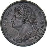 1825 Farthing - George IV British Copper Coin - Nice