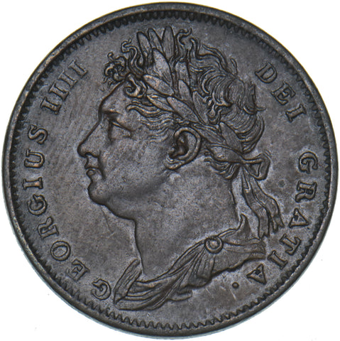 1825 Farthing - George IV British Copper Coin - Nice