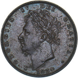 1830 Farthing - George IV British Copper Coin - Very Nice