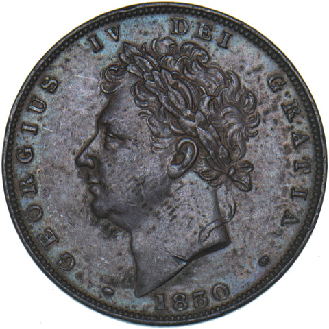 1830 Farthing - George IV British Copper Coin - Very Nice