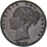 1843 Farthing - Victoria British Copper Coin - Nice