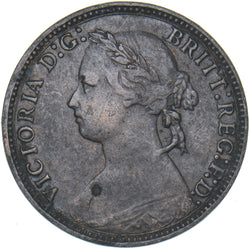 1875 Farthing (No H, Small Date) - Victoria British Bronze Coin