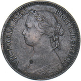 1875 Farthing (No H, Small Date) - Victoria British Bronze Coin