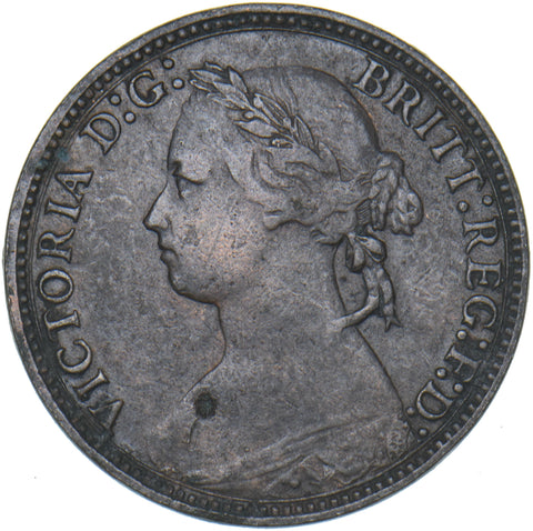1875 Farthing (No H, Small Date) - Victoria British Bronze Coin