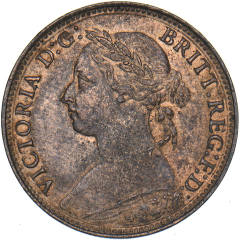 1886 Farthing - Victoria British Bronze Coin - Very Nice