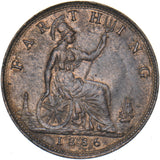 1886 Farthing - Victoria British Bronze Coin - Very Nice