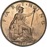 1896 Farthing - Victoria British Bronze Coin - Superb