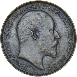 1910 Farthing - Edward VII British Bronze Coin - Very Nice