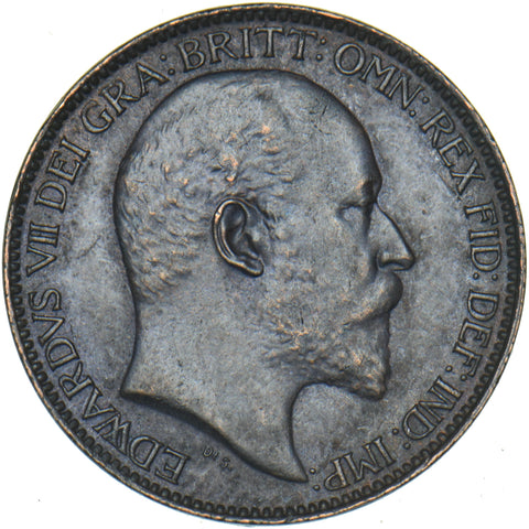 1910 Farthing - Edward VII British Bronze Coin - Very Nice