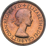 1953 Proof Farthing - Elizabeth II British Bronze Coin - Superb