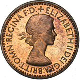 1953 Proof Farthing - Elizabeth II British Bronze Coin - Superb