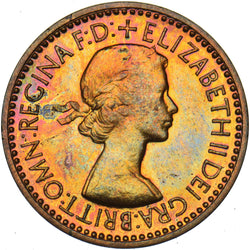 1953 Proof Farthing - Elizabeth II British Bronze Coin - Superb