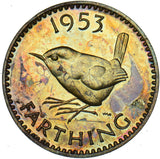 1953 Proof Farthing - Elizabeth II British Bronze Coin - Superb
