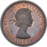 1953 Proof Farthing - Elizabeth II British Bronze Coin - Superb