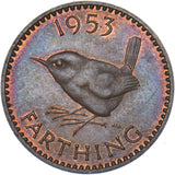 1953 Proof Farthing - Elizabeth II British Bronze Coin - Superb