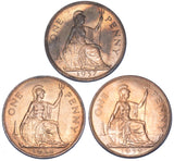 1937 - 1939 Pennies High Grade Date Run (3 Coins) -George VI British Bronze Lot