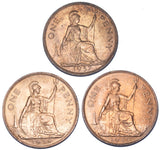 1937 - 1939 Pennies High Grade Date Run (3 Coins) -George VI British Bronze Lot