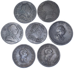 1887 - 1806 Halfpennies Lot (7 Coins) - George III British Copper Coins