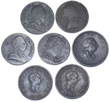 1887 - 1806 Halfpennies Lot (7 Coins) - George III British Copper Coins