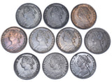 1881 - 1894 Better Grade Farthings Lot (10 Coins) - Victoria GB Bronze Coins