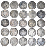 1859 - 1887 Threepences Lot (25 Coins) - Victoria GB Silver Coins -All Different