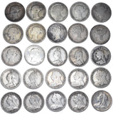 1873 - 1901 Threepences Lot (25 Coins) - Victoria GB Silver Coins -All Different