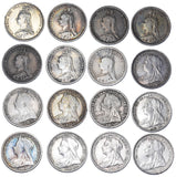 1887 - 1901 Threepences Date Run (16 Coins) - Victoria British Silver Coin Lot