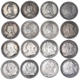 1887 - 1901 Threepences Date Run (16 Coins) - Victoria British Silver Coin Lot