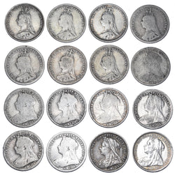1887 - 1901 Threepences Date Run (16 Coins) - Victoria British Silver Coin Lot