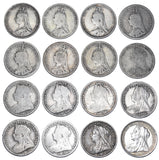 1887 - 1901 Threepences Date Run (16 Coins) - Victoria British Silver Coin Lot