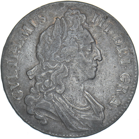 1696 Crown - William III British Silver Coin - Nice