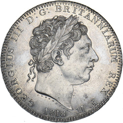 1818 LIX Crown - George III British Silver Coin - Very Nice