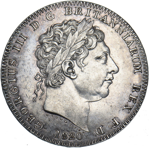 1820 Crown - George III British Silver Coin - Very Nice