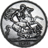 1821 Crown - George IV British Silver Coin - Nice