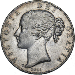 1844 Crown (Star Stops) - Victoria British Silver Coin - Nice