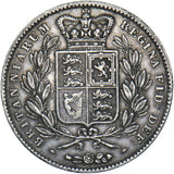 1845 Crown - Victoria British Silver Coin - Nice