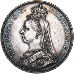 1887 Crown - Victoria British Silver Coin - Superb