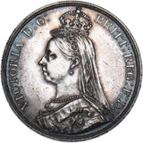 1887 Crown - Victoria British Silver Coin - Superb