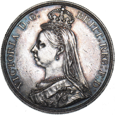 1887 Crown - Victoria British Silver Coin - Superb