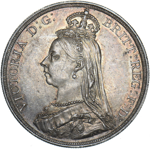 1887 Crown - Victoria British Silver Coin - Superb
